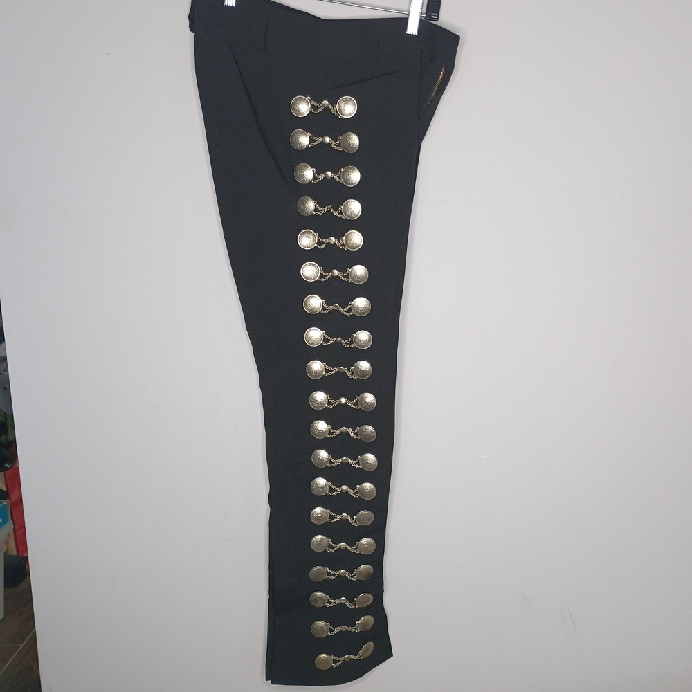 Mariachi Pants 33 x 32 Black with Silver Conchos Traje de Gala - Picture 2 of 7
